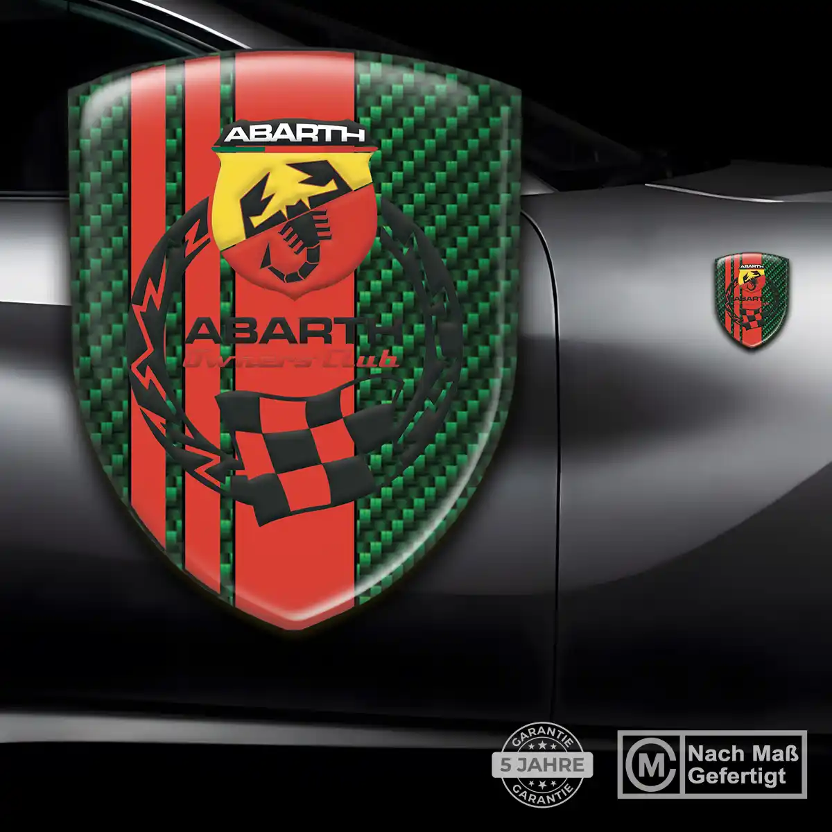 Abarth 3D Gel Aufkleber Wappen Auto Erstklassige Qualität