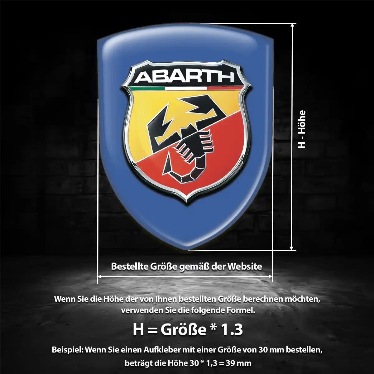 Abarth 3D Gel Aufkleber Wappen Auto Exterieurdesign