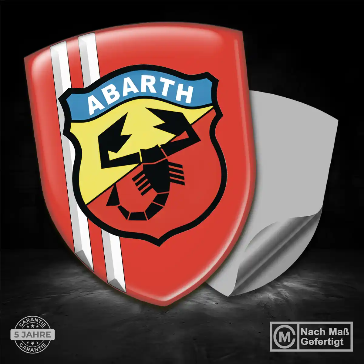 Abarth 3D Gel Aufkleber Wappen Auto Höchste Qualität