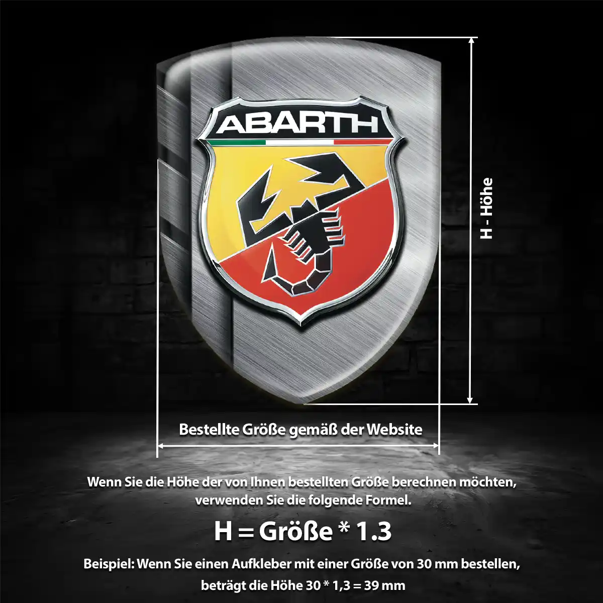 Abarth 3D Gel Aufkleber Wappen Auto Hochwertiges Harz