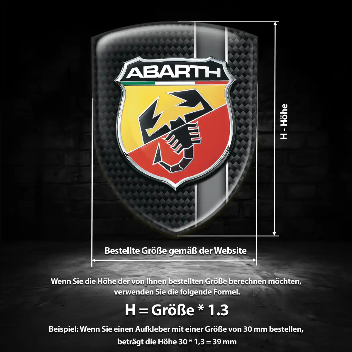Abarth 3D Gel Aufkleber Wappen Auto Hohe Qualität
