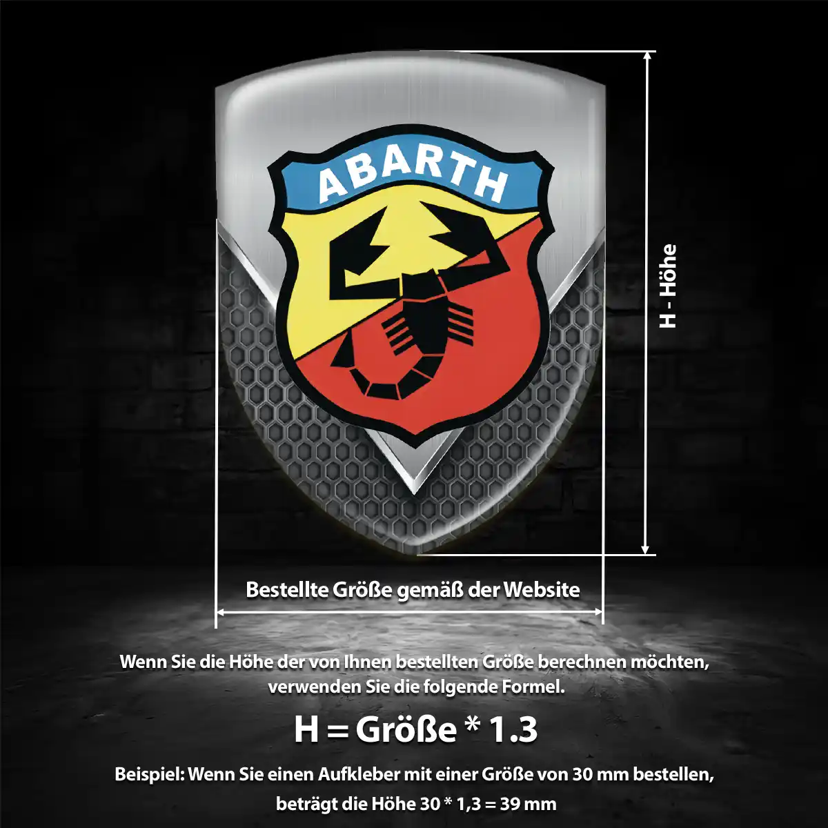 Abarth 3D Gel Aufkleber Wappen Auto Limitierte Auflage