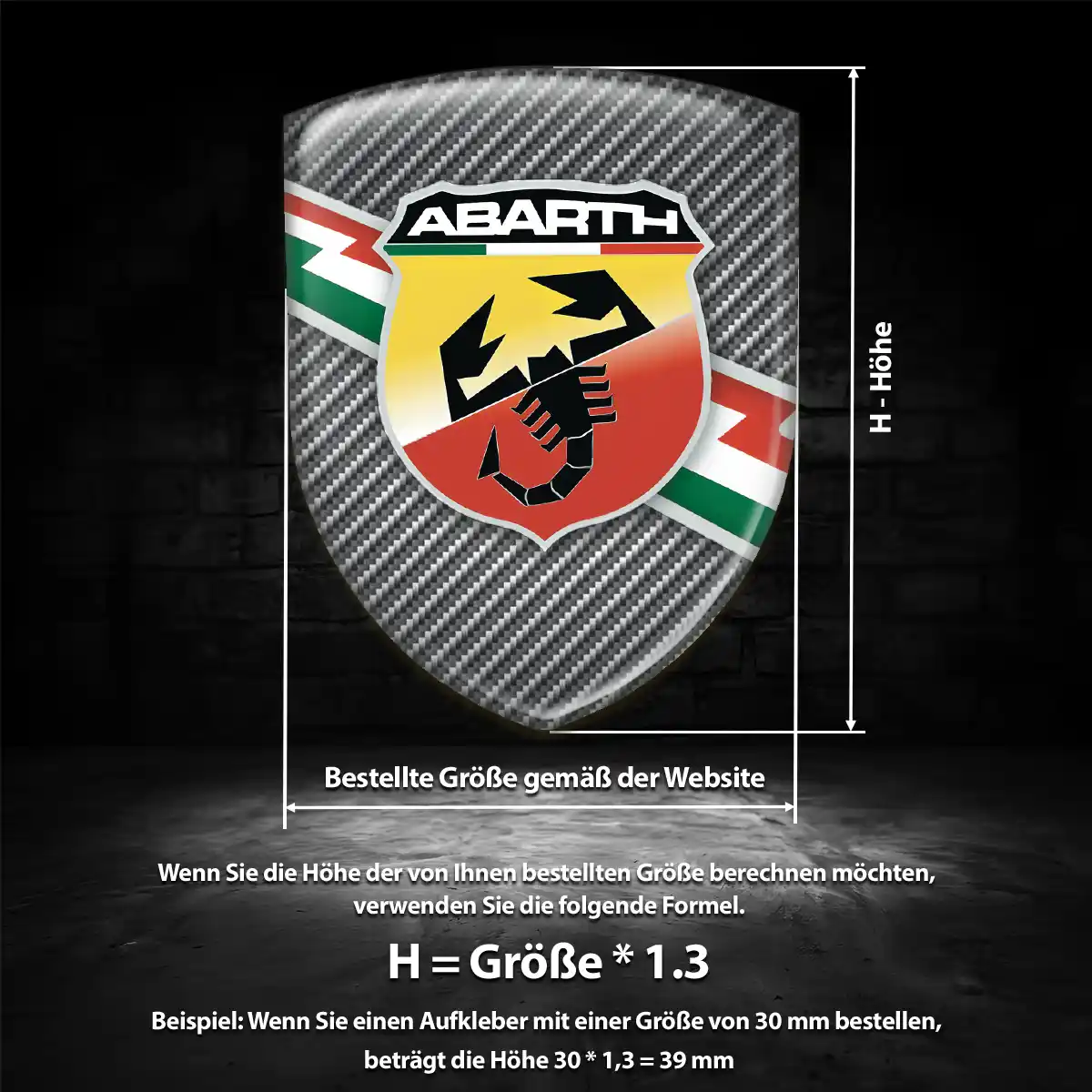 Abarth 3D Gel Aufkleber Wappen Auto Luxus-Edition