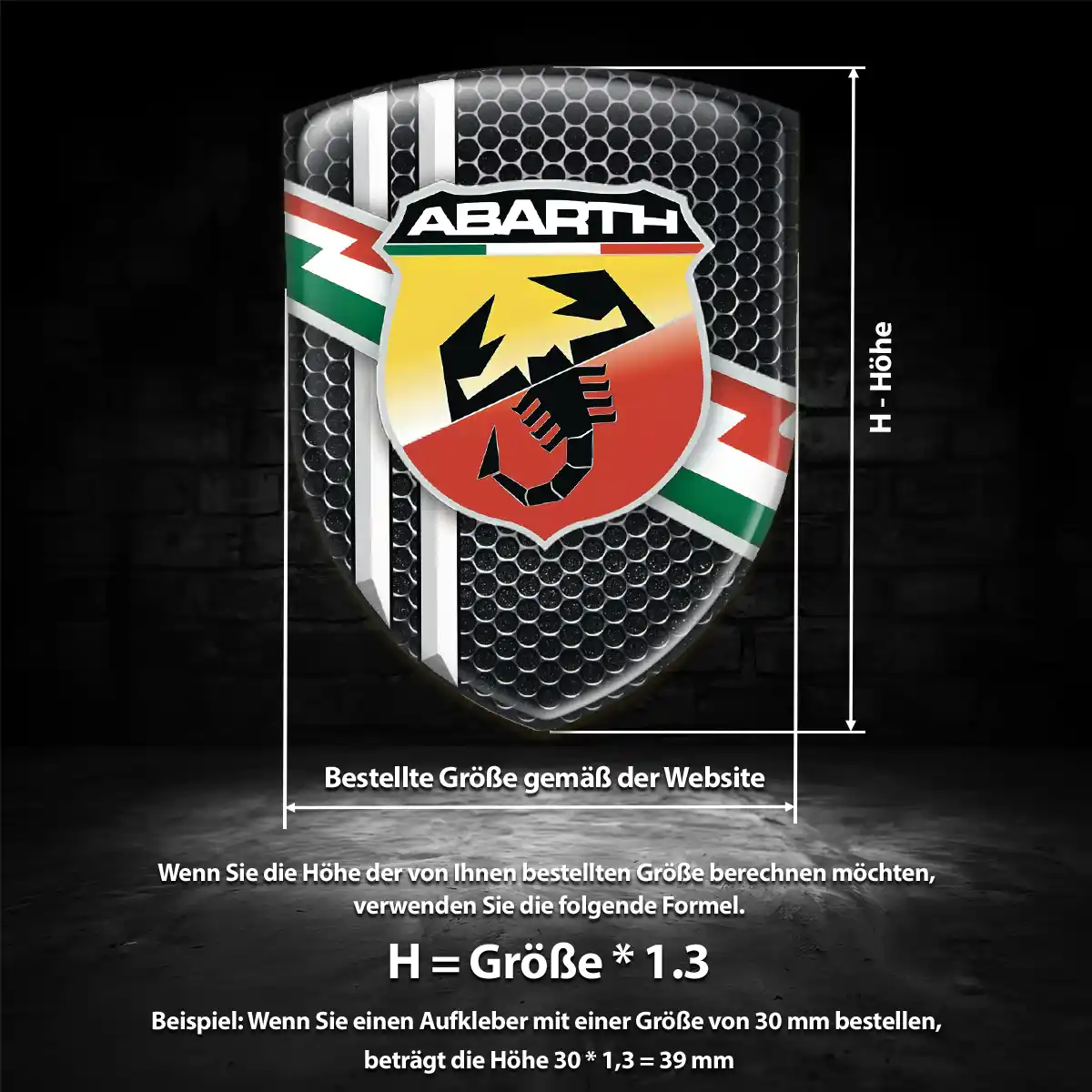 Abarth 3D Gel Aufkleber Wappen Auto Markenedition