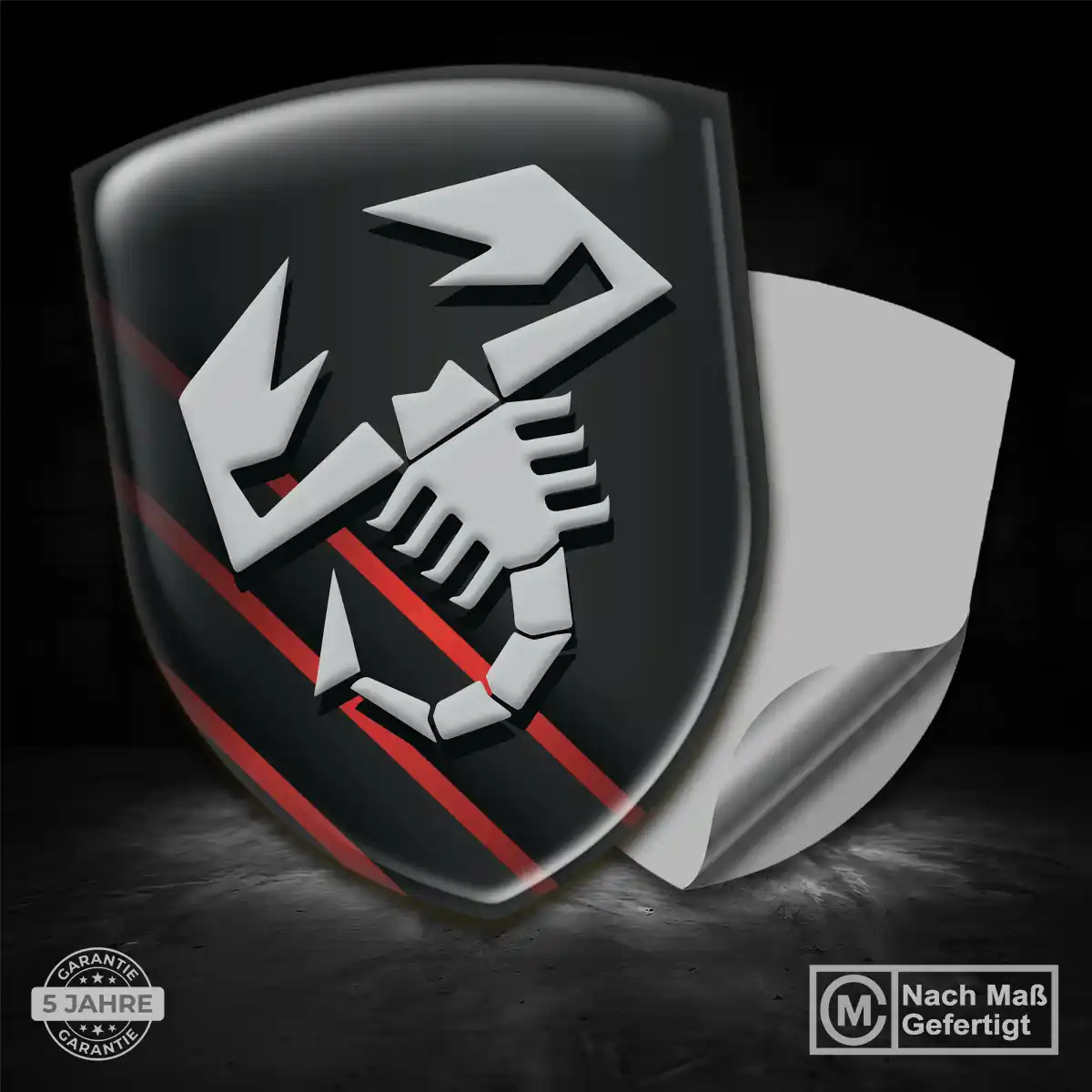 Abarth 3D Gel Aufkleber Wappen Auto Modernes Design
