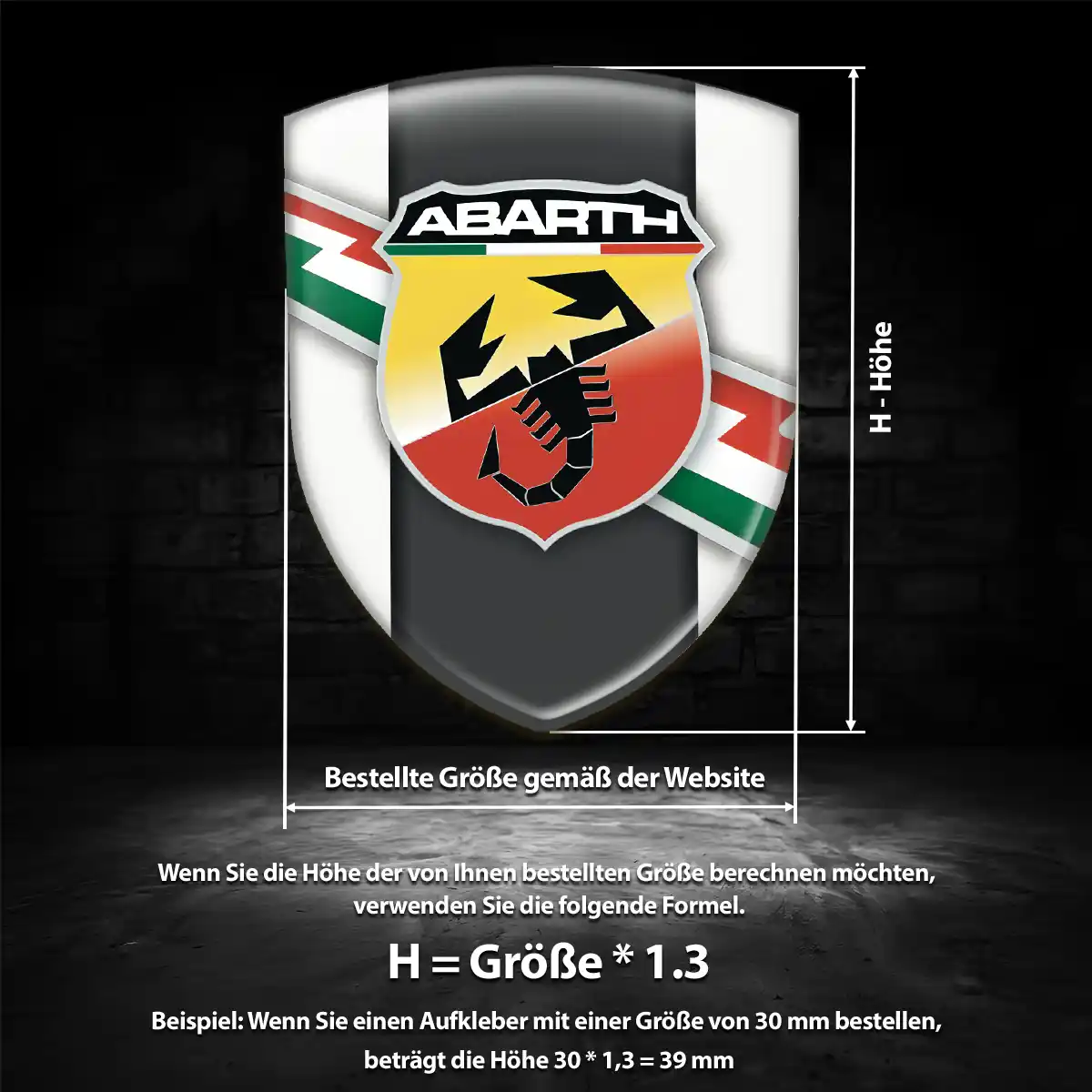 Abarth 3D Gel Aufkleber Wappen Auto Premium-Edition