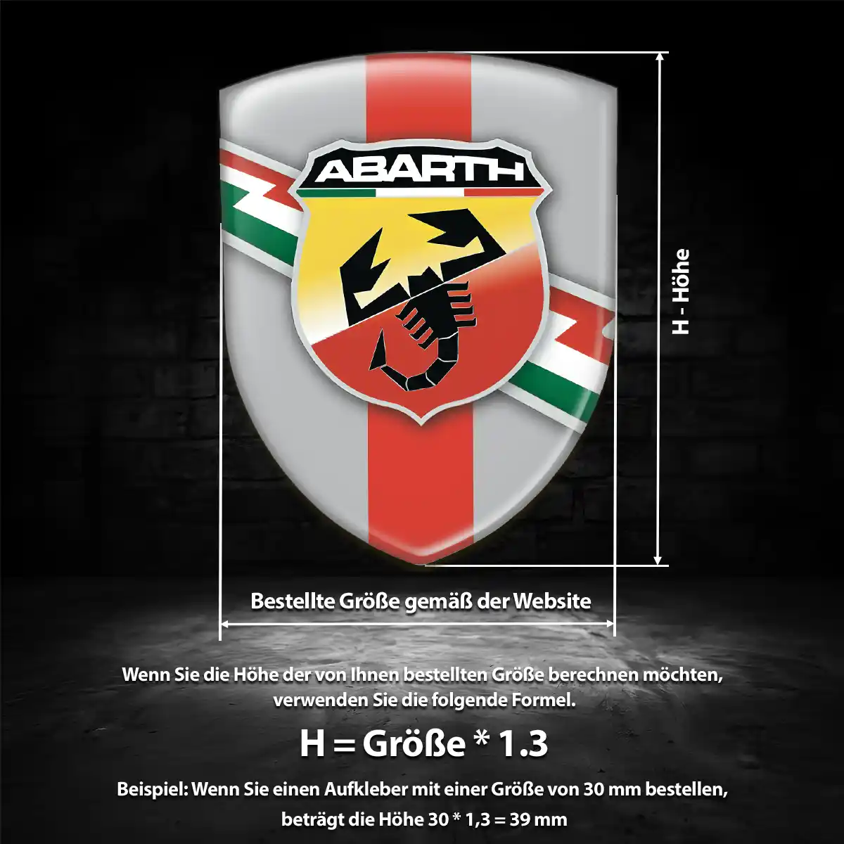 Abarth 3D Gel Aufkleber Wappen Auto Premiumqualität