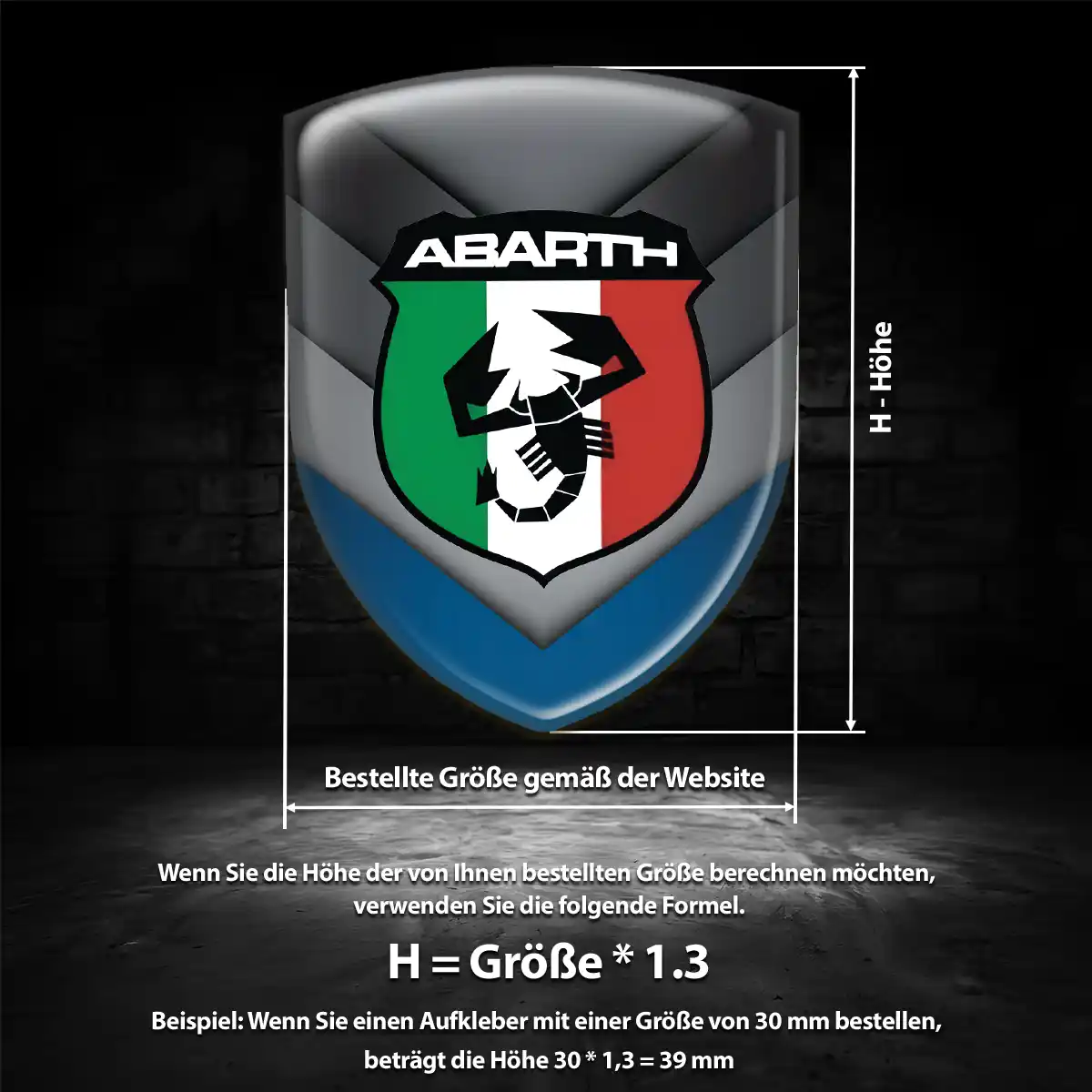 Abarth 3D Gel Aufkleber Wappen Auto Spitzenqualität