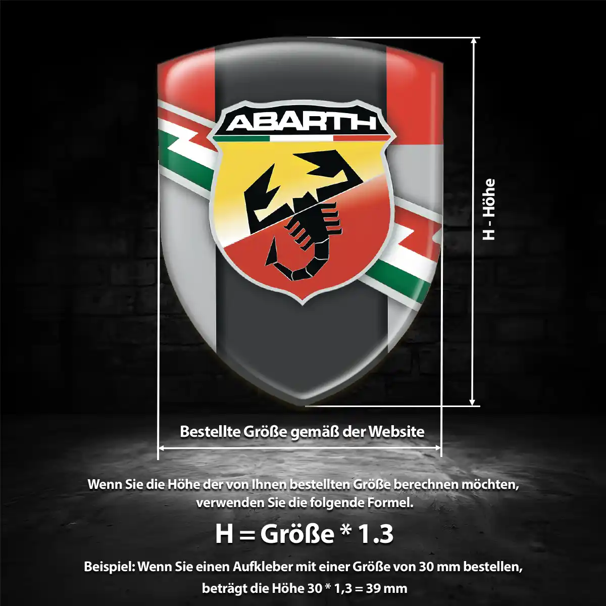 Abarth 3D Gel Aufkleber Wappen Auto Tuningfahrzeug