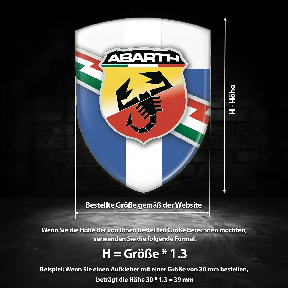 Abarth 3D Gel Aufkleber Wappen Überzeugende Qualität