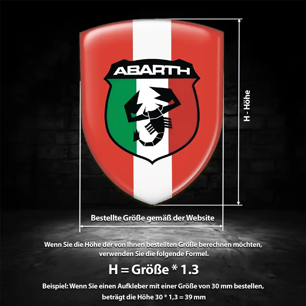Abarth 3D Gel Aufkleber Wappen Edles Design