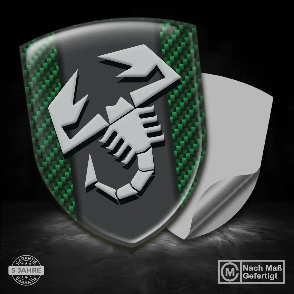 Abarth 3D Gel Aufkleber Wappen Elegantes Design