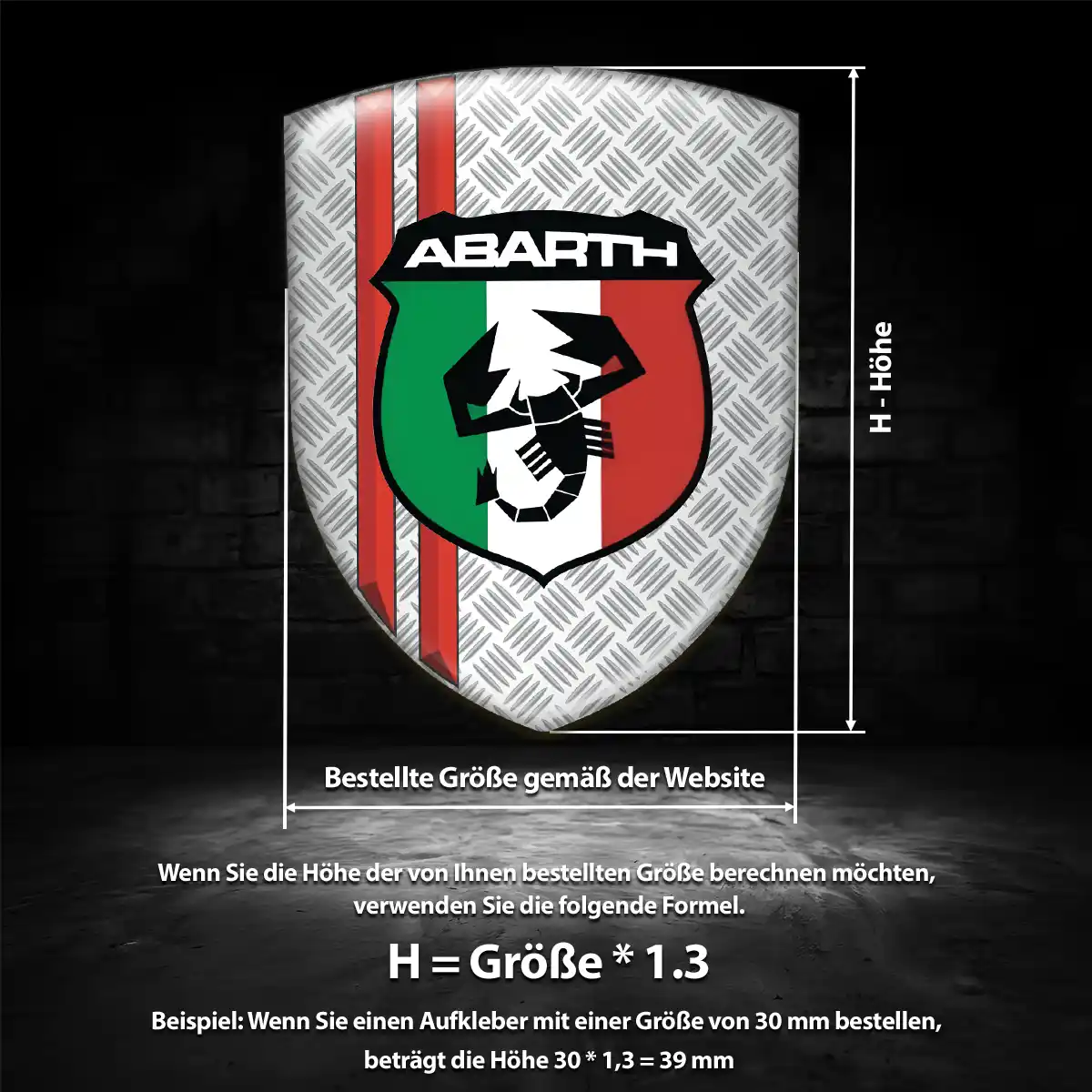 Abarth 3D Gel Aufkleber Wappen Erstklassige Qualität