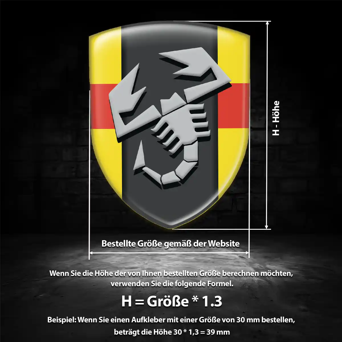Abarth 3D Gel Aufkleber Wappen Exterieurdesign