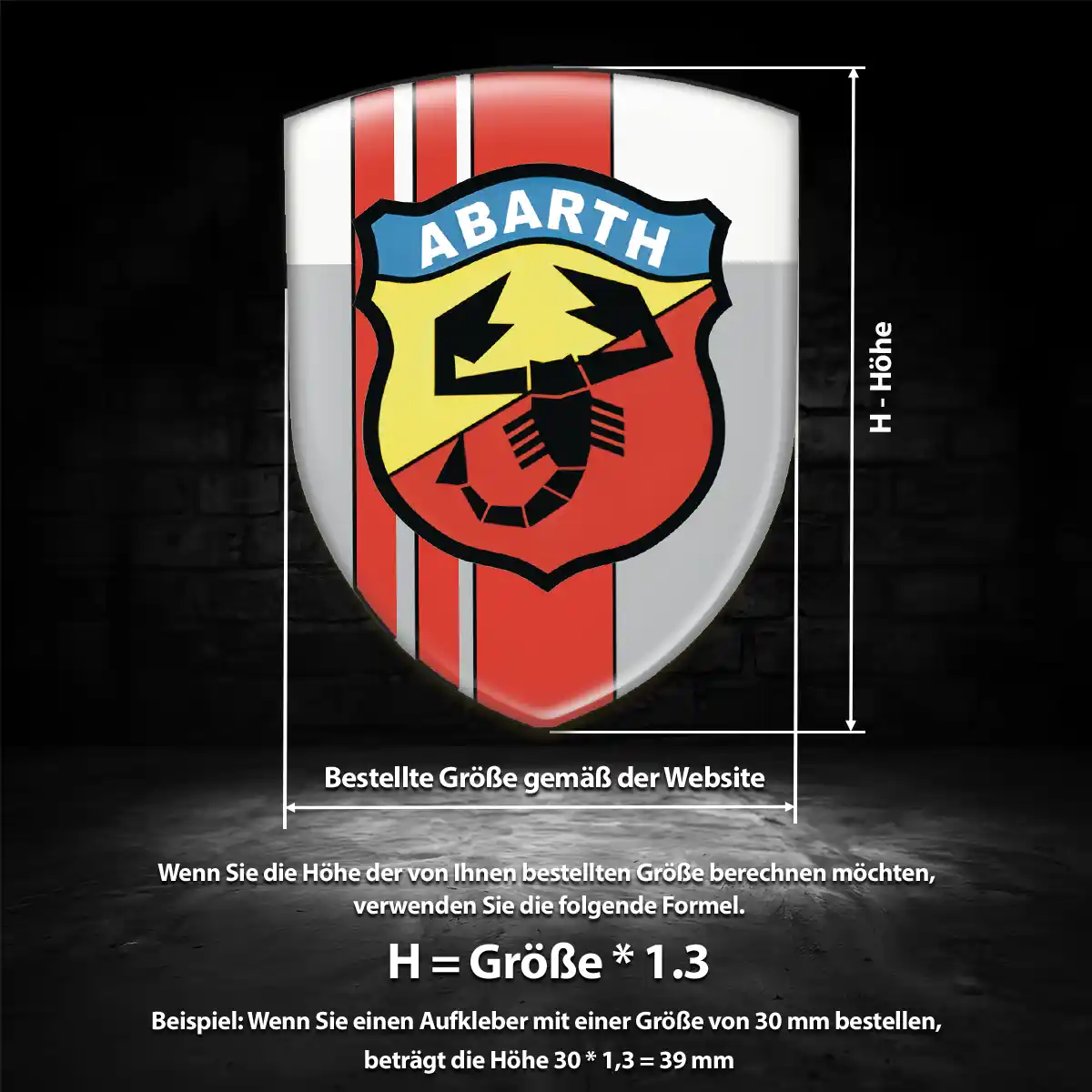 Abarth 3D Gel Aufkleber Wappen Höchste Qualität