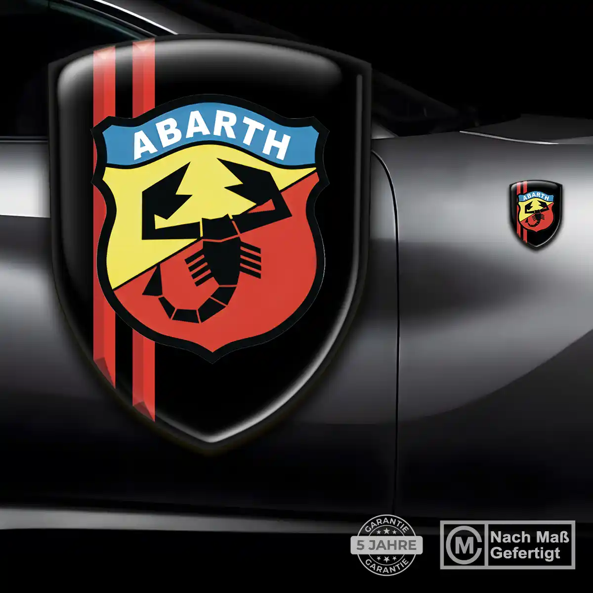 Abarth 3D Gel Aufkleber Wappen Interieurdesign