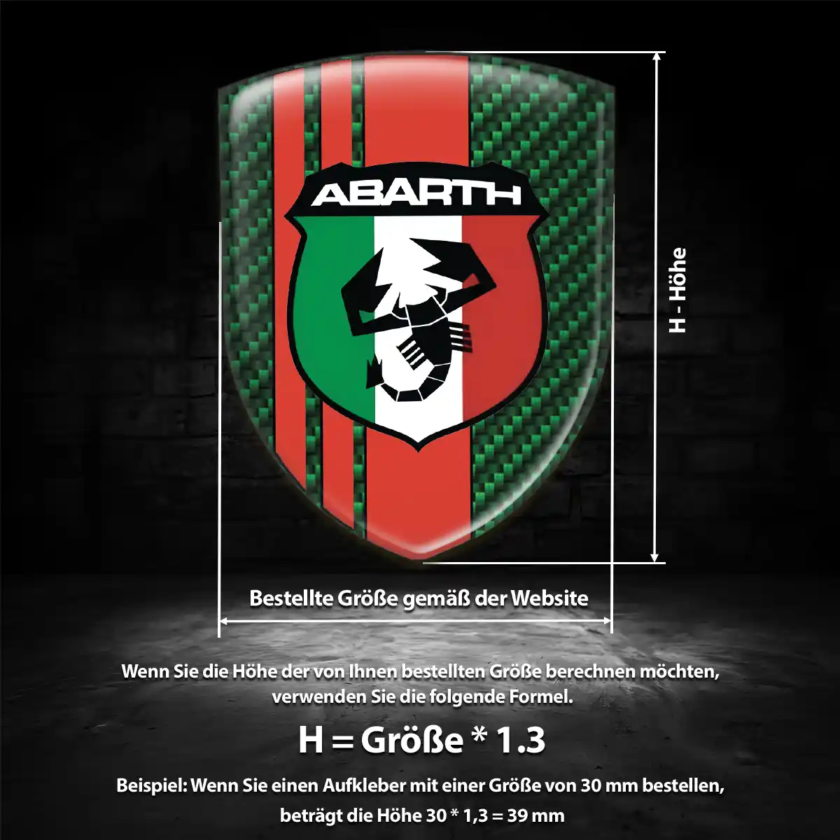 Abarth 3D Gel Aufkleber Wappen Limitierte Auflage