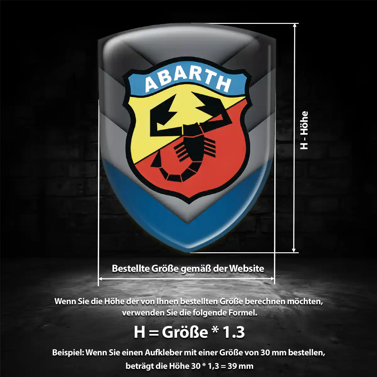 Abarth 3D Gel Aufkleber Wappen Markenedition