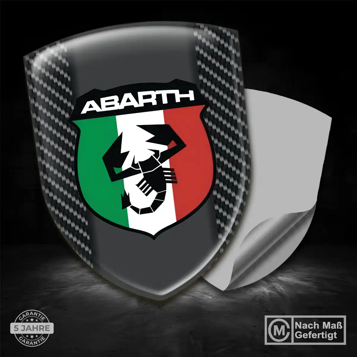 Abarth 3D Gel Aufkleber Wappen Premium-Edition