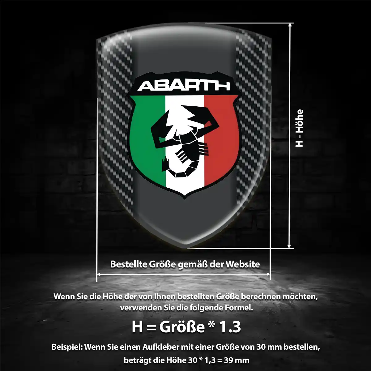 Abarth 3D Gel Aufkleber Wappen Premium-Edition