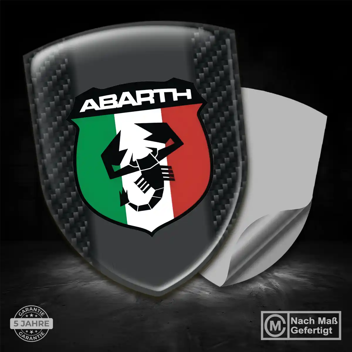 Abarth 3D Gel Aufkleber Wappen Stilvolles Design