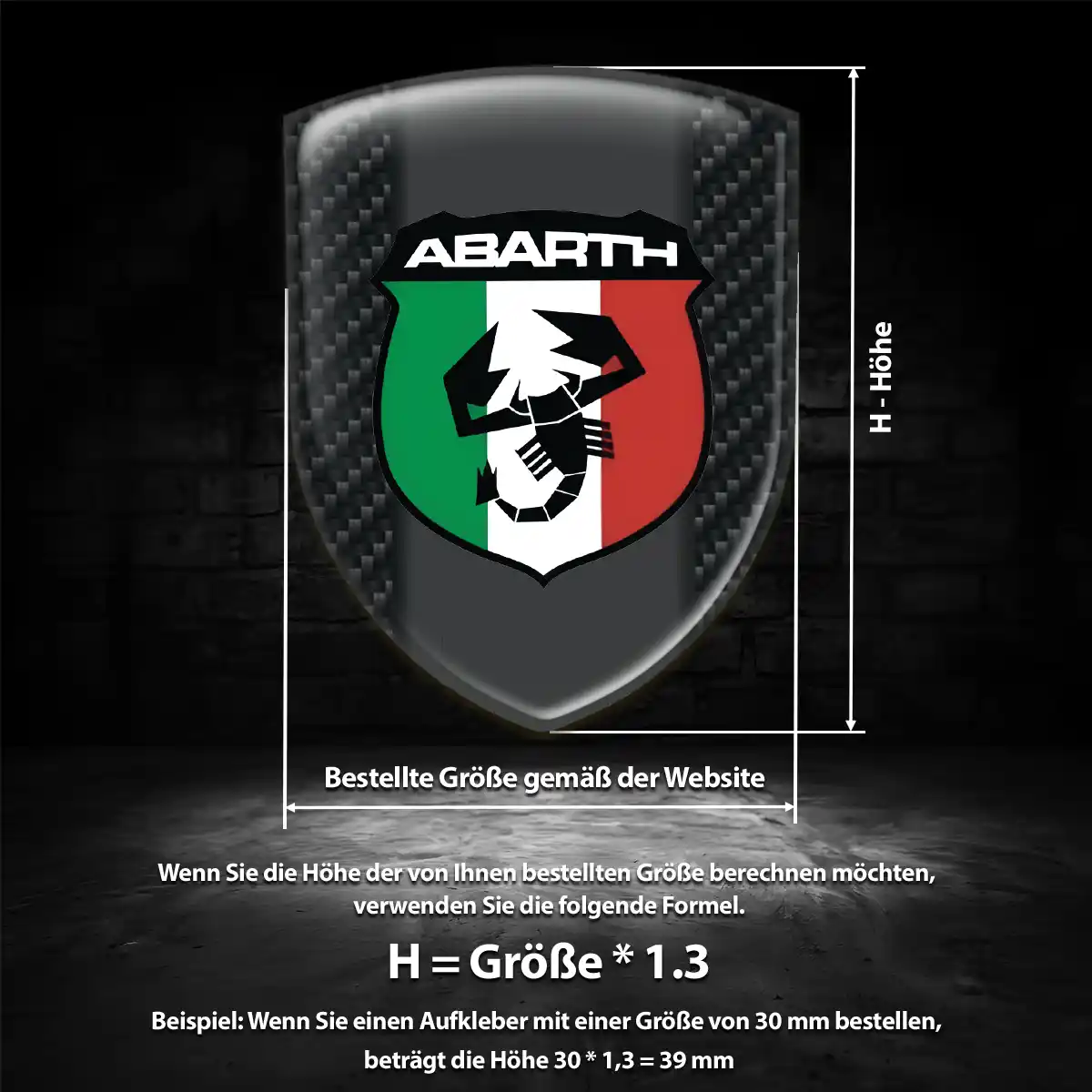 Abarth 3D Gel Aufkleber Wappen Stilvolles Design