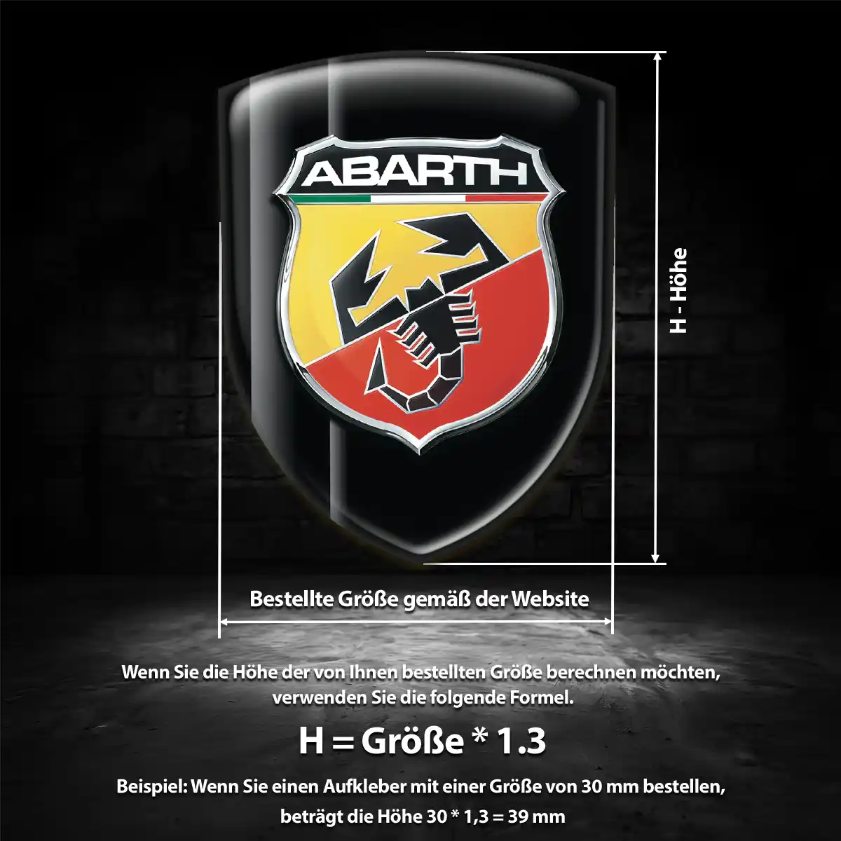 Abarth Aufkleber 3D Gel Emblem Anspruchsvolles Design