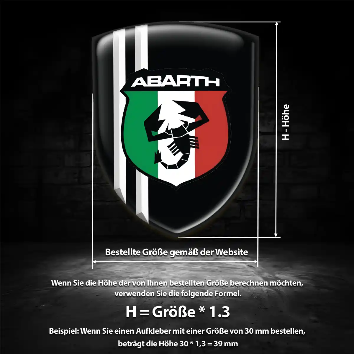 Abarth Aufkleber 3D Gel Emblem Auto Edles Design