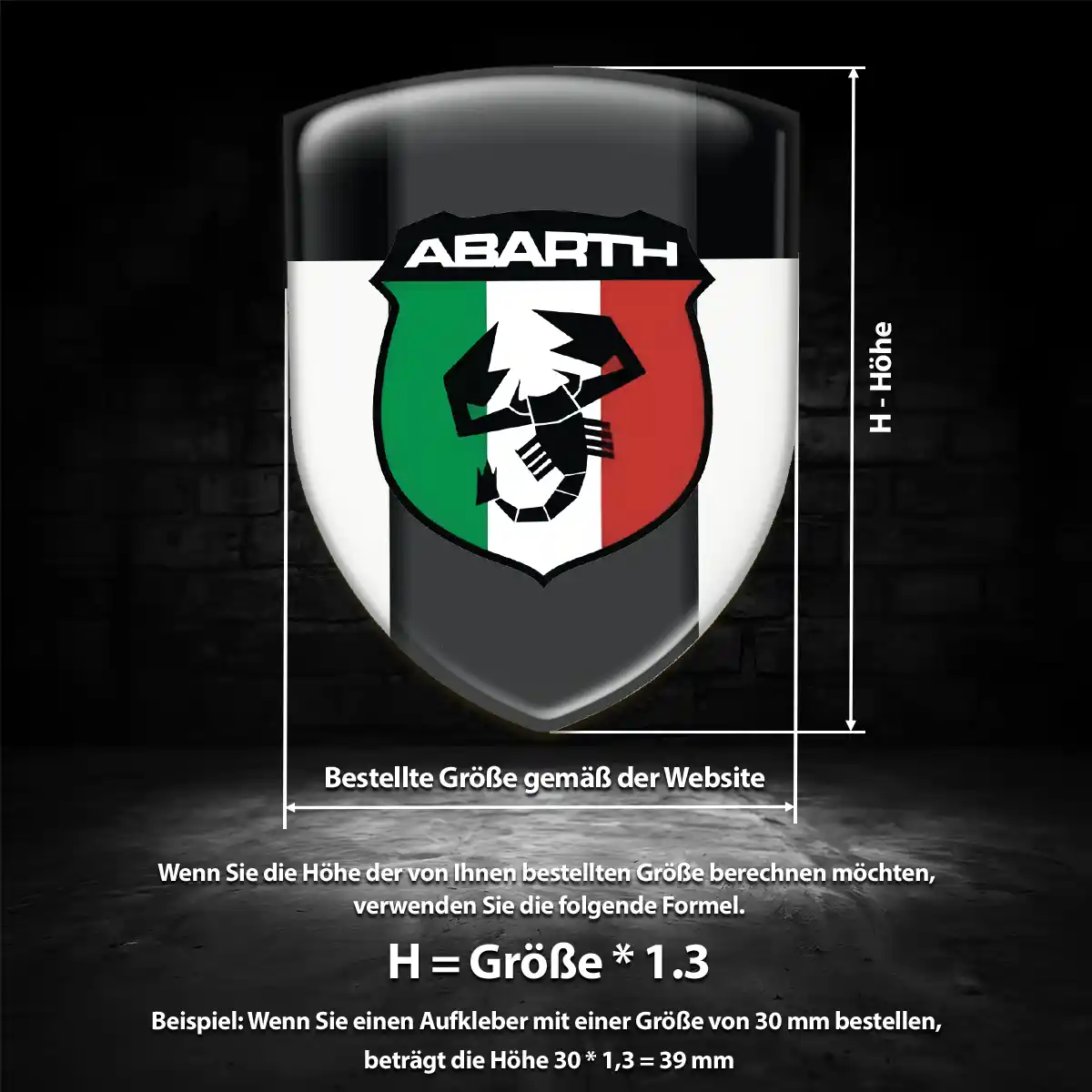 Abarth Aufkleber 3D Gel Emblem Auto Elegantes Design