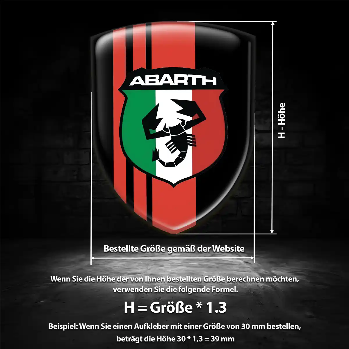 Abarth Aufkleber 3D Gel Emblem Auto Erstklassige Qualität