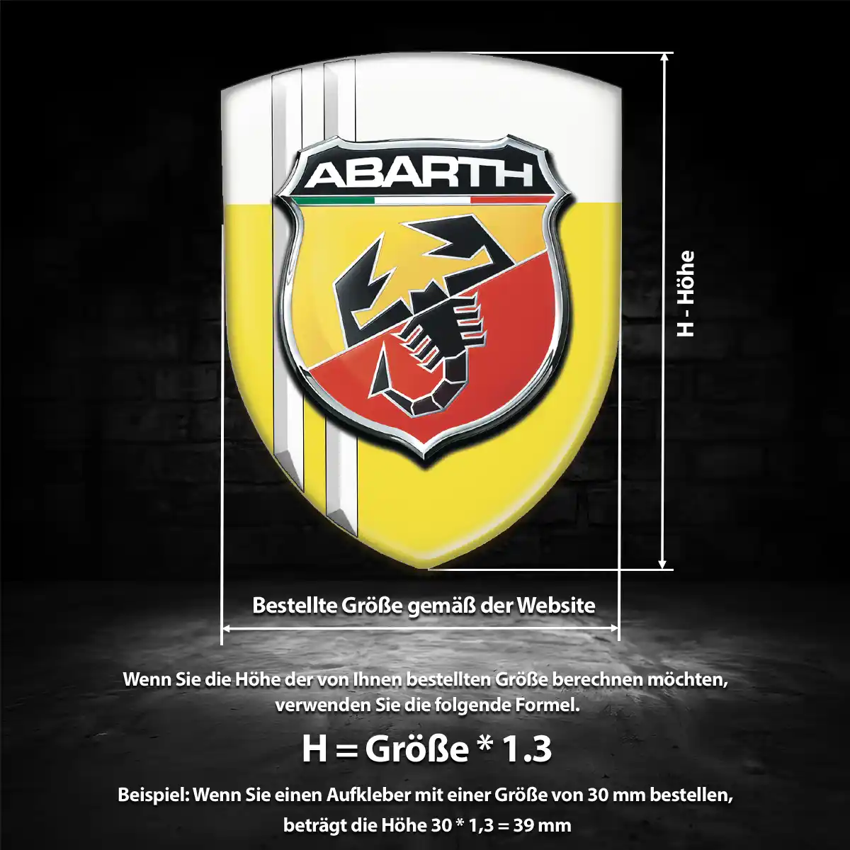Abarth Aufkleber 3D Gel Emblem Auto Hochwertiges Harz