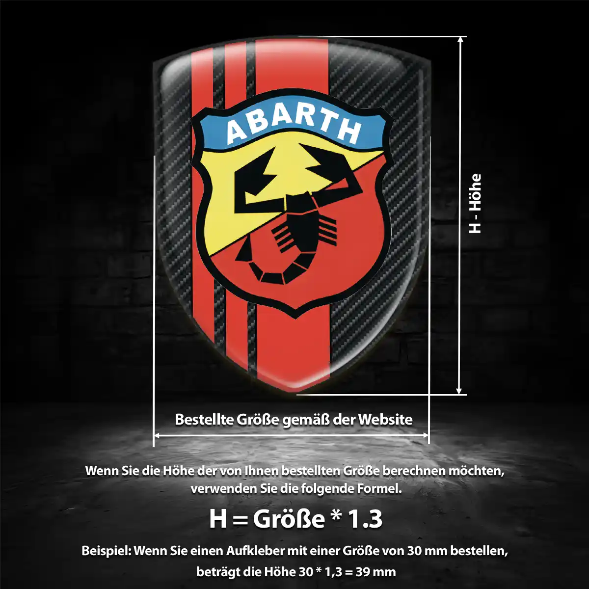 Abarth Aufkleber 3D Gel Emblem Auto Spitzenqualität