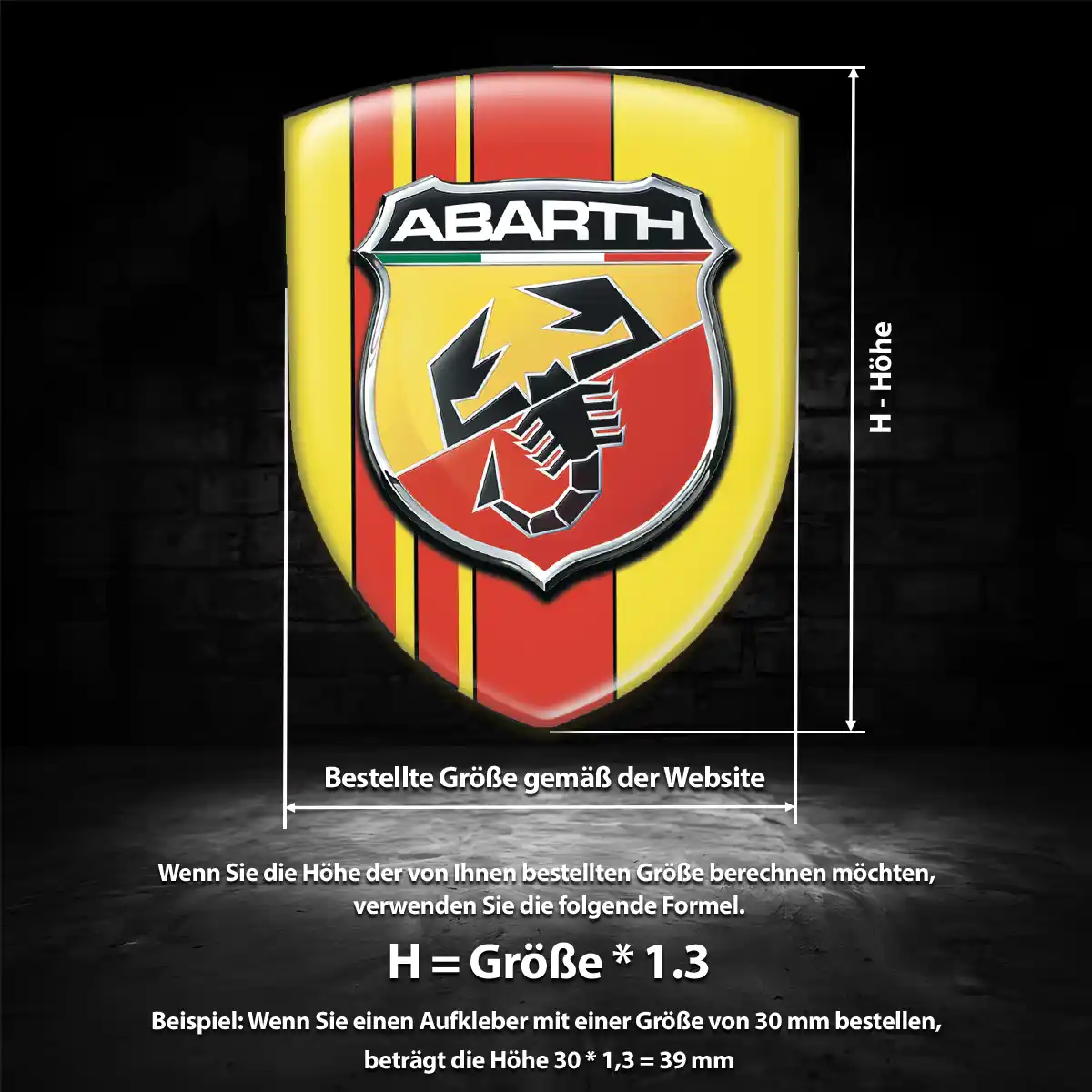 Abarth Aufkleber 3D Gel Emblem Edles Design