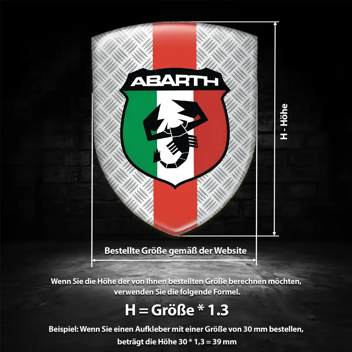 Abarth Aufkleber 3D Gel Emblem Elegantes Design