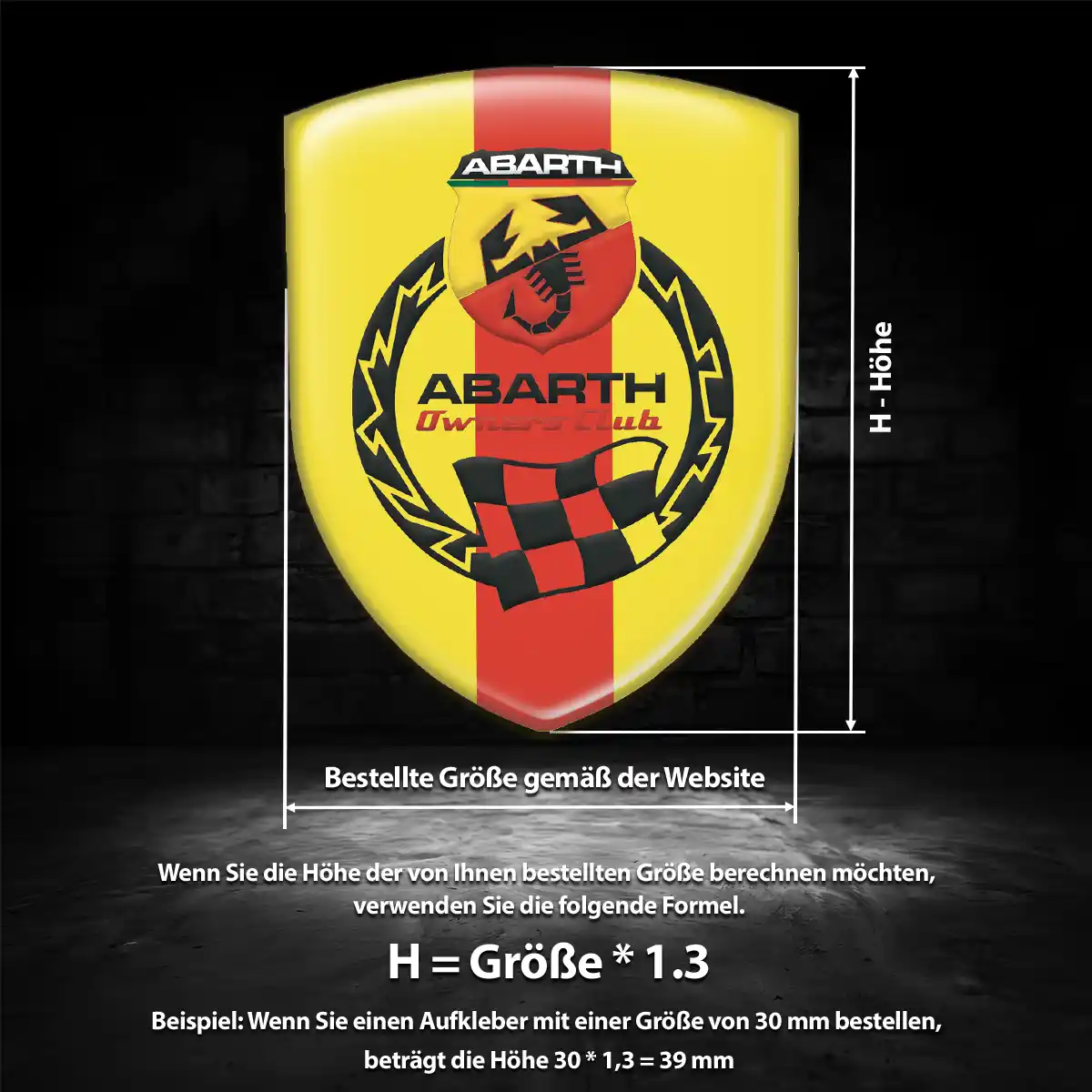 Abarth Aufkleber 3D Gel Emblem Höchste Qualität