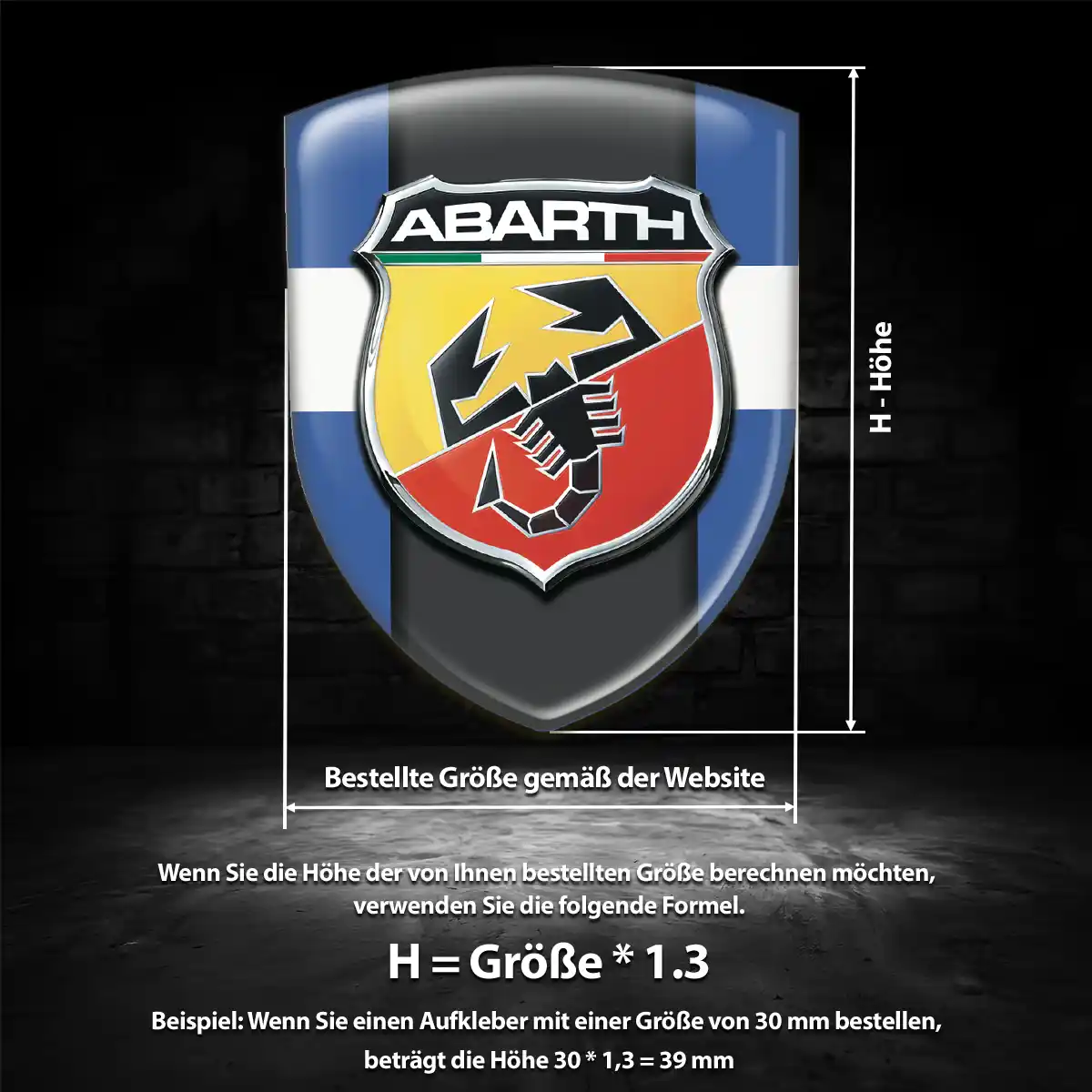 Abarth Aufkleber 3D Gel Emblem Hohe Qualität