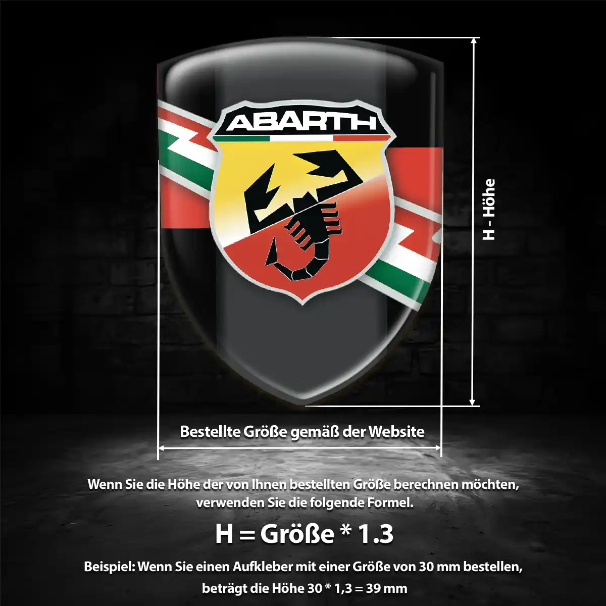 Abarth Aufkleber 3D Gel Emblem Interieurdesign