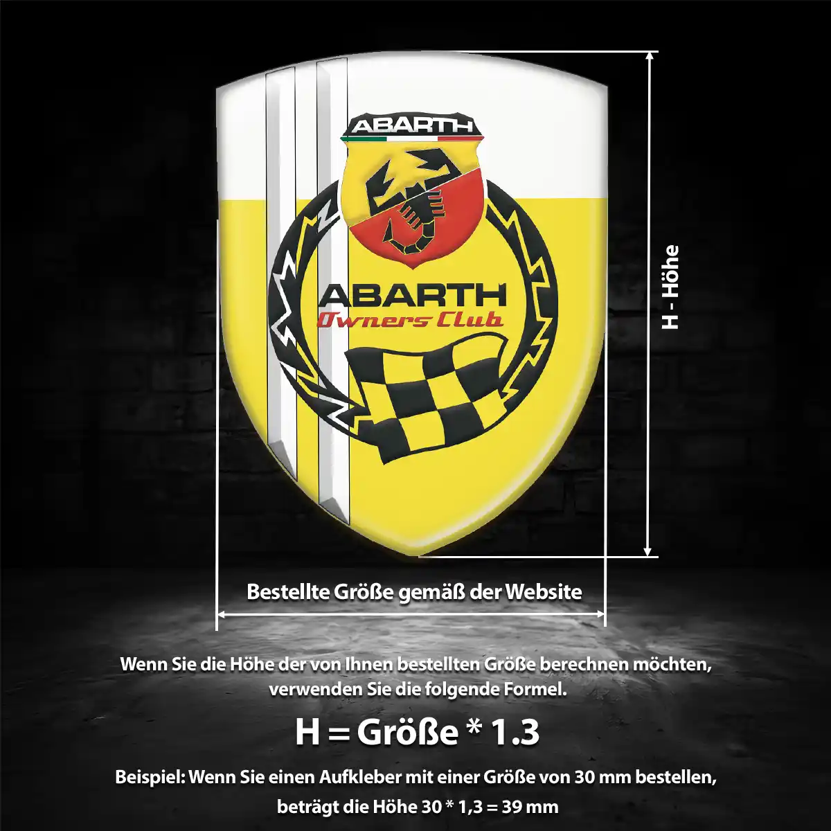 Abarth Aufkleber 3D Gel Emblem Modernes Design