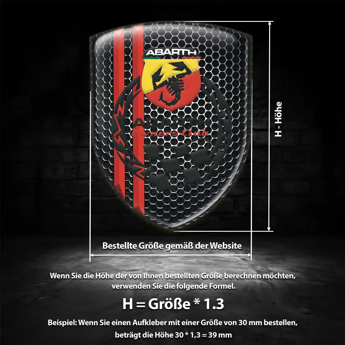 Abarth Aufkleber 3D Gel Emblem Premiumqualität