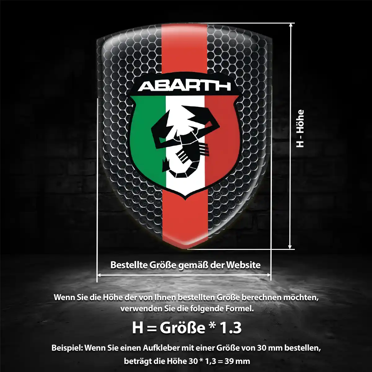 Abarth Aufkleber 3D Gel Emblem Spitzenqualität