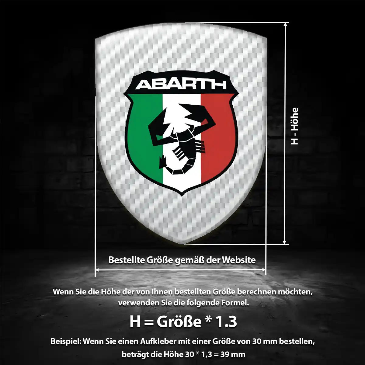 Abarth Aufkleber 3D Gel Emblem Stilvolles Design