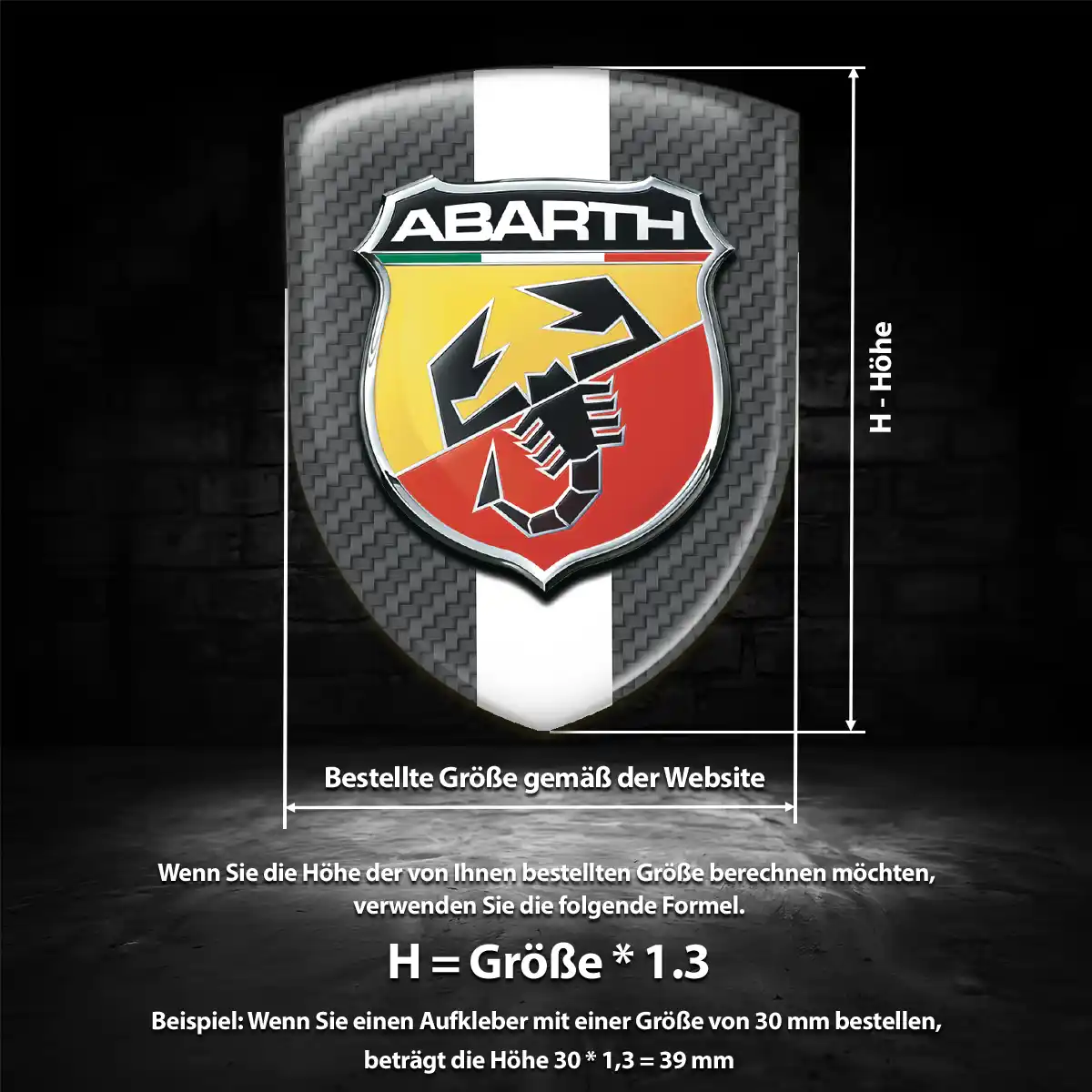 Abarth Aufkleber 3D Gel Emblem Tuningfahrzeug