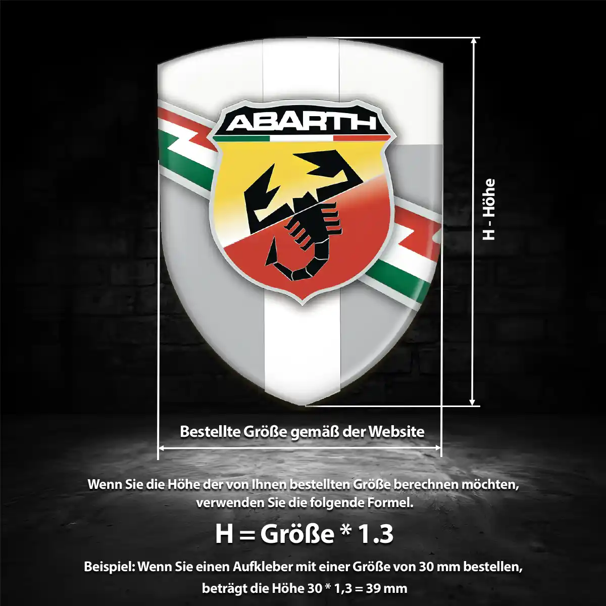 Abarth Aufkleber 3D Gel Embleme Anspruchsvolles Design