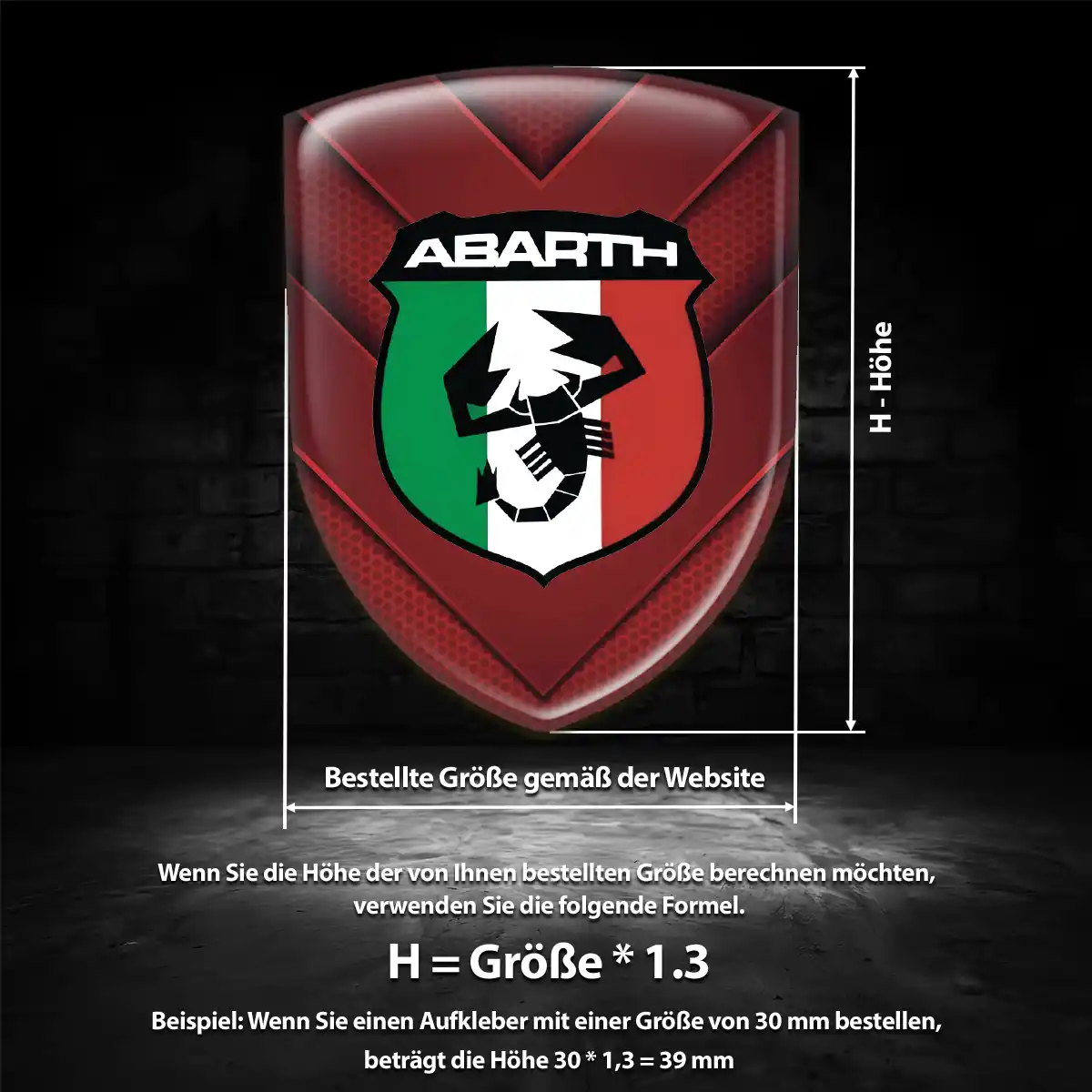Abarth Aufkleber 3D Gel Embleme Ausdrucksstarkes Design