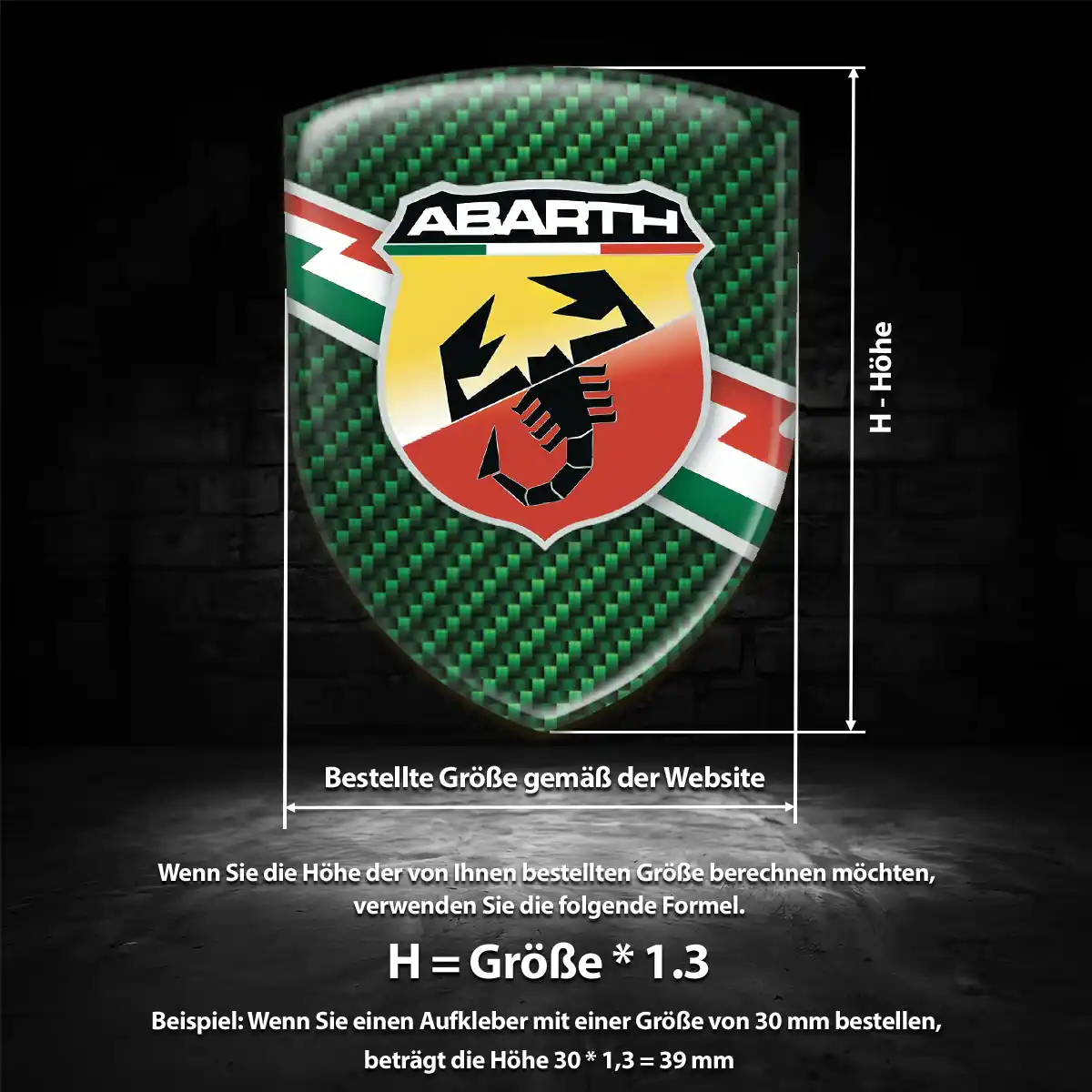 Abarth Aufkleber 3D Gel Embleme Auto Edles Design