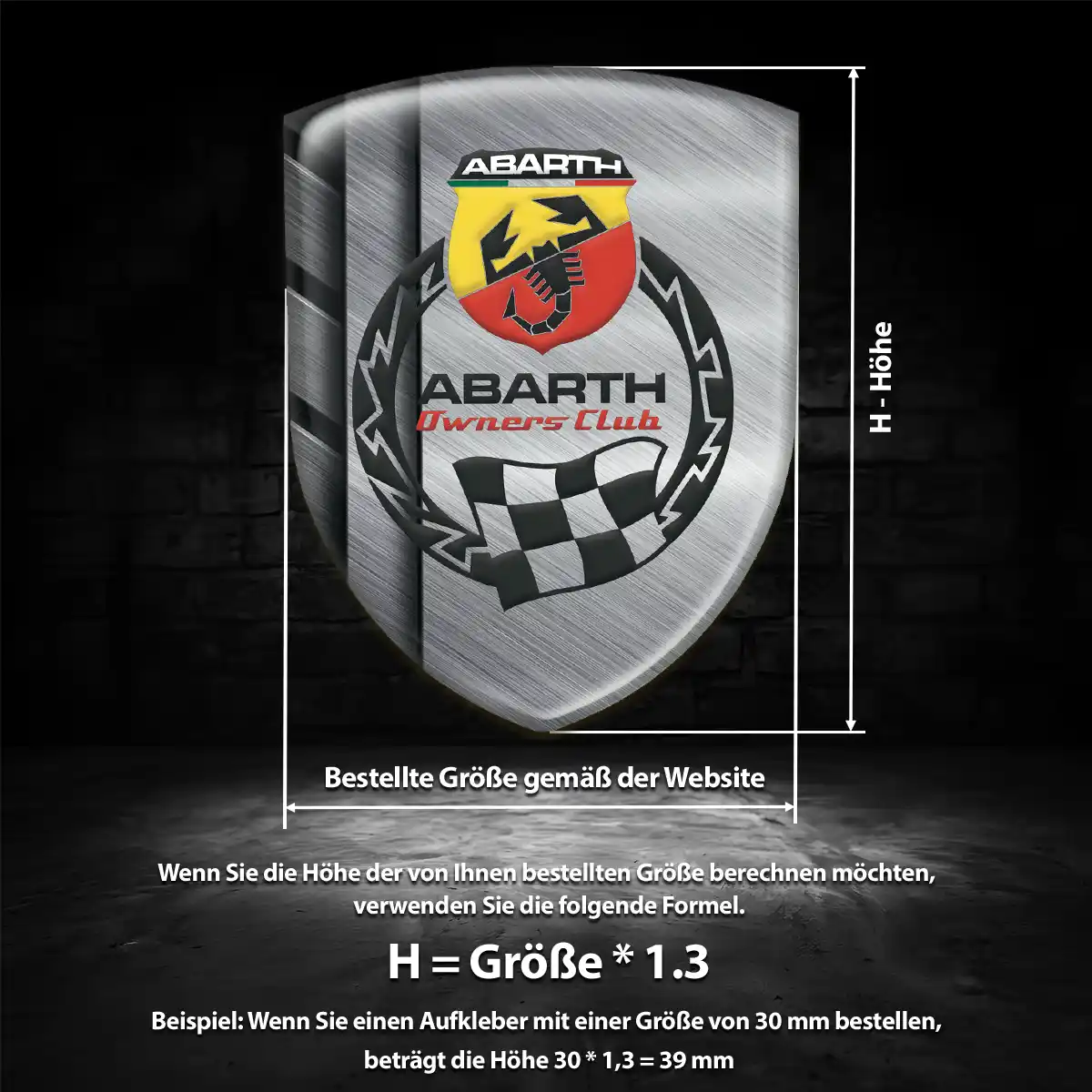 Abarth Aufkleber 3D Gel Embleme Auto Elegantes Design