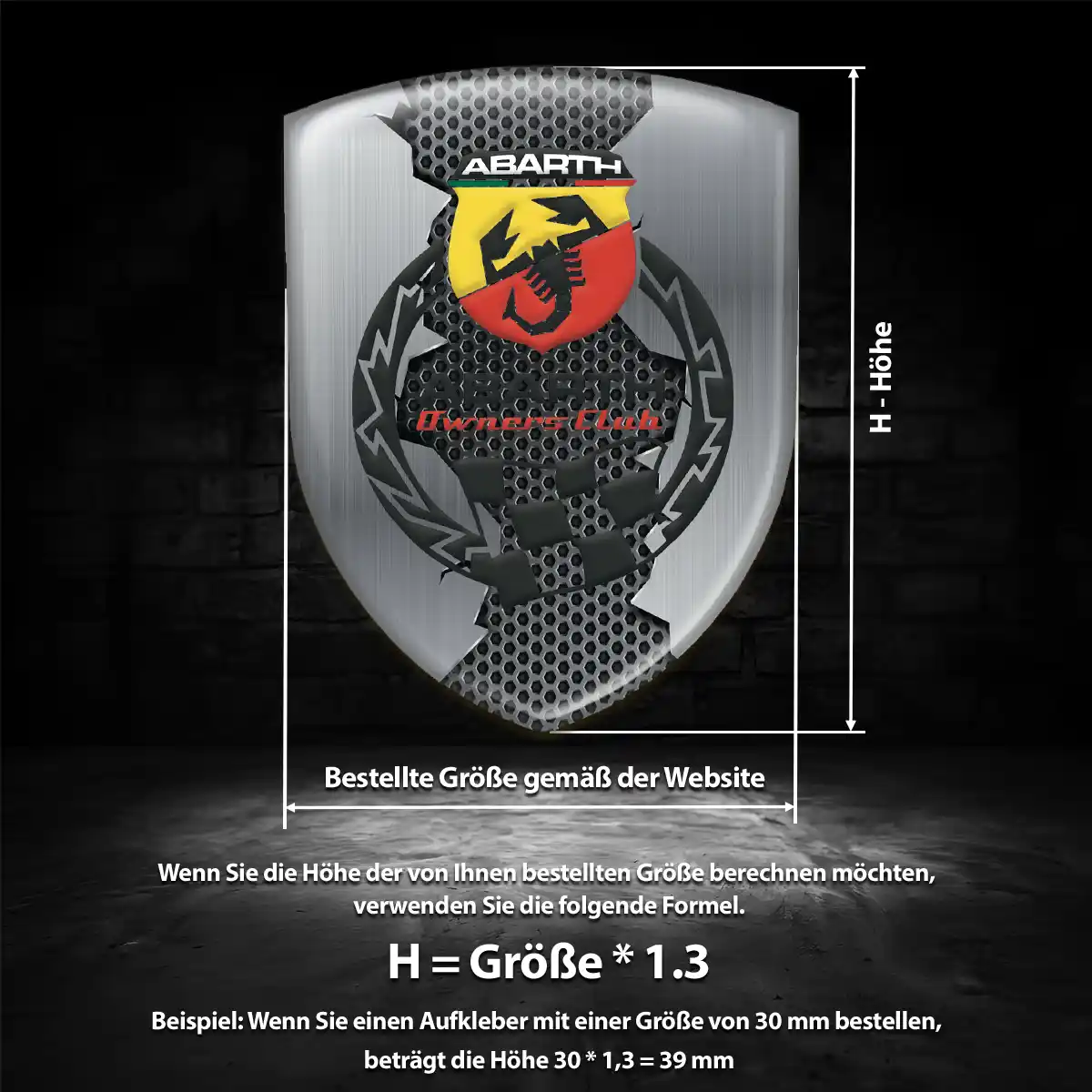 Abarth Aufkleber 3D Gel Embleme Auto Hochwertiges Harz