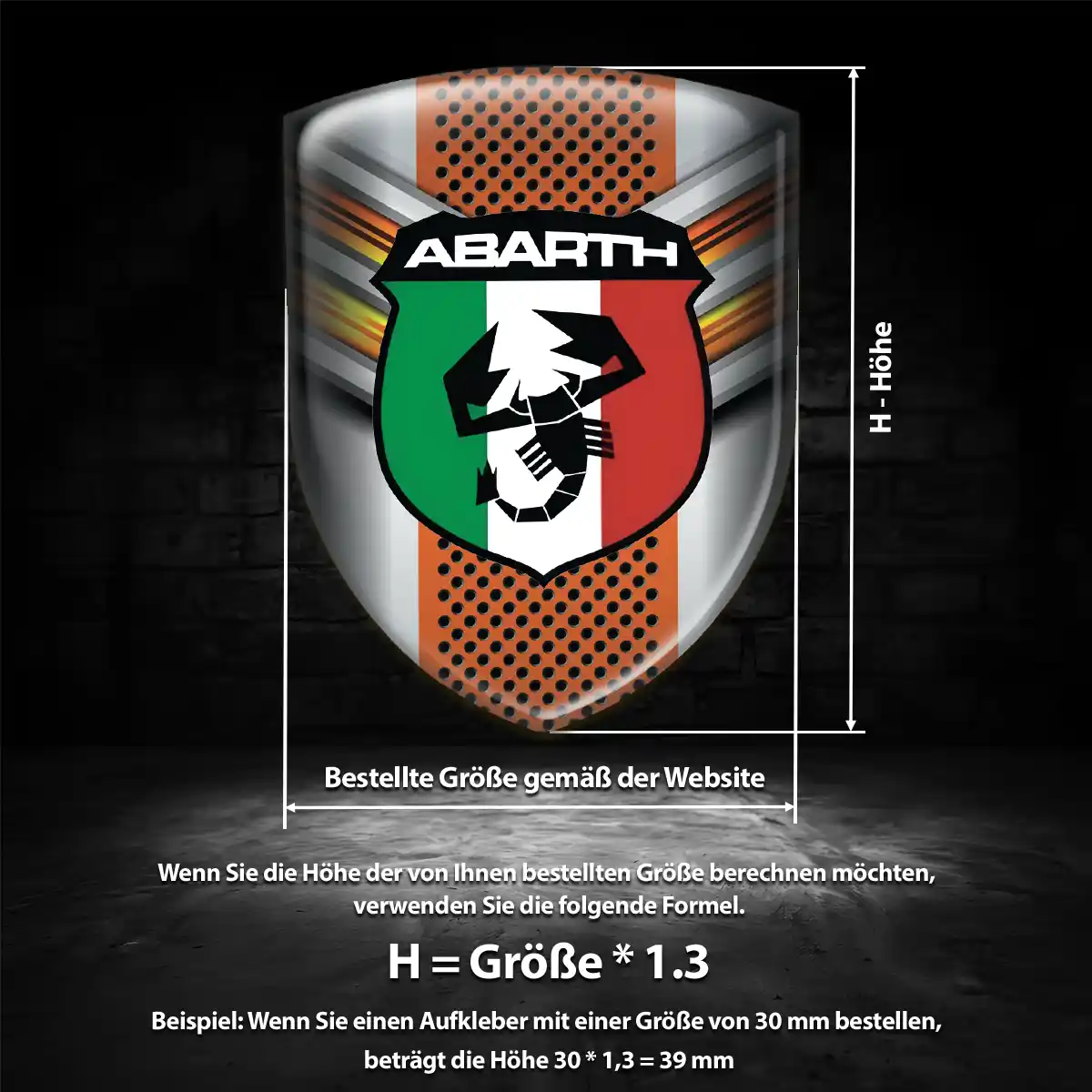 Abarth Aufkleber 3D Gel Embleme Auto Markenedition