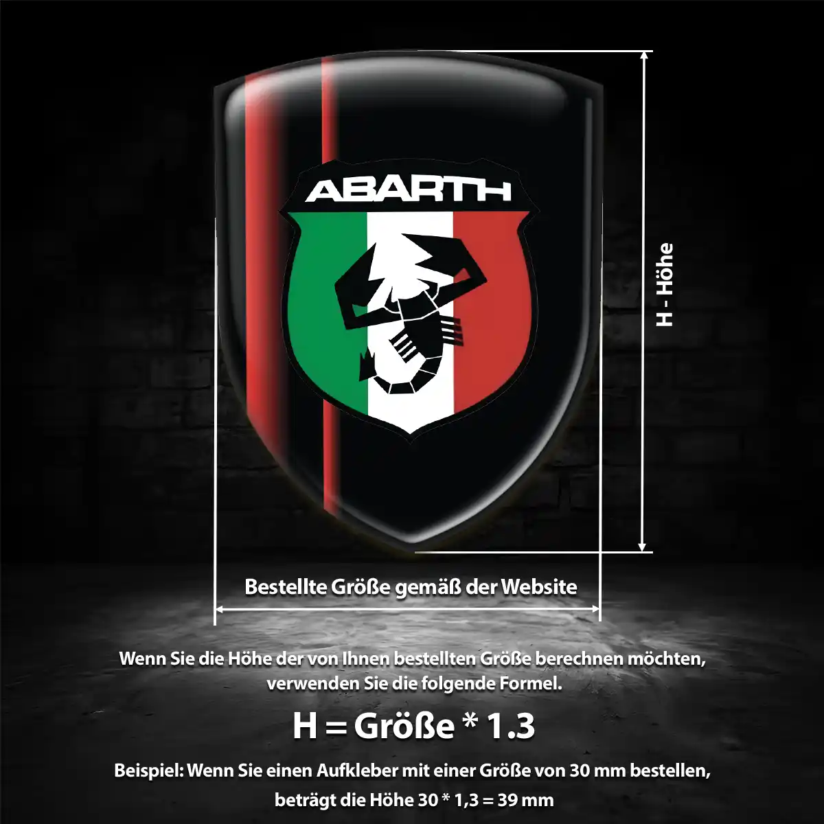 Abarth Aufkleber 3D Gel Embleme Auto Premium-Edition
