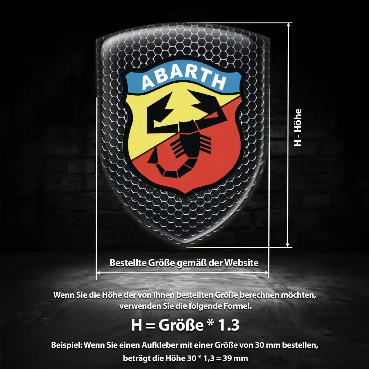 Abarth Aufkleber 3D Gel Embleme Auto Premiumqualität